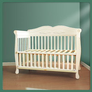 Baby bed splicing big bed solid wood multifunctional newborn BB bed baby bed white European style